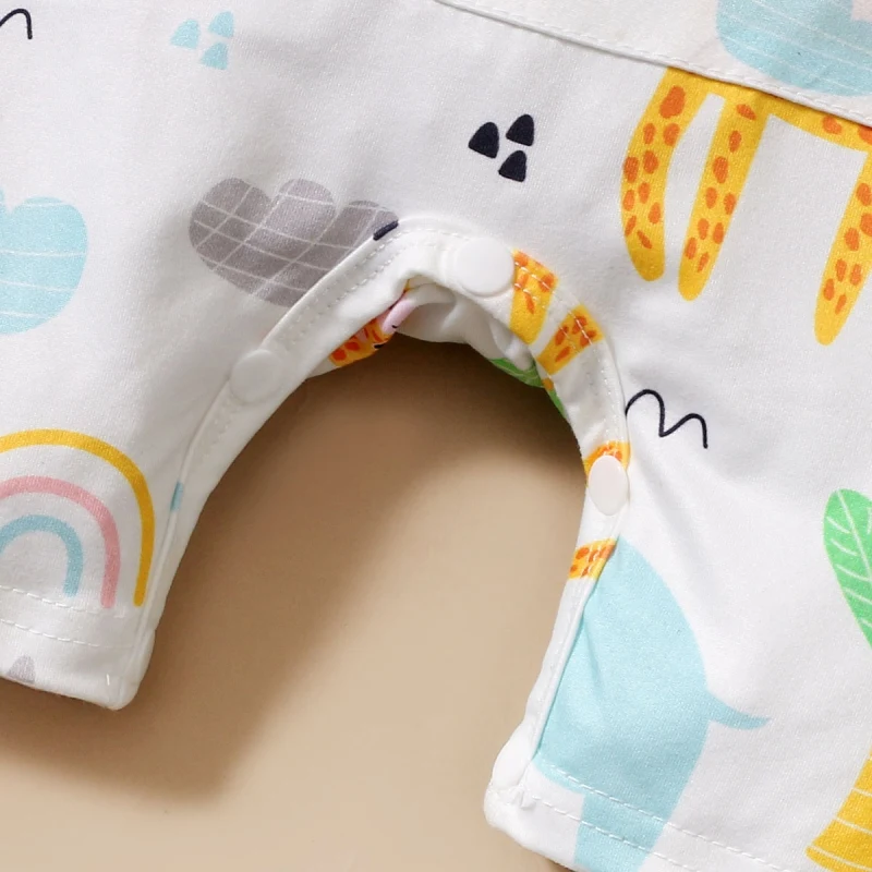 

New Infant Baby Girl Boy 2pcs Set Cotton Solid Color T-shirt Short Sleeve Blouse Top+Cartoon Animal Suspenders Pants Kid Outfits