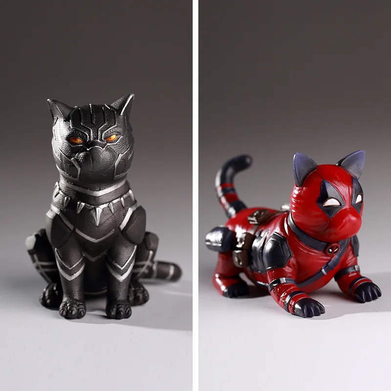 

Marvel Black Panther Deadpool cos cat and dog Wade Winston Wilson Car accessories doll decoration model Collection figure