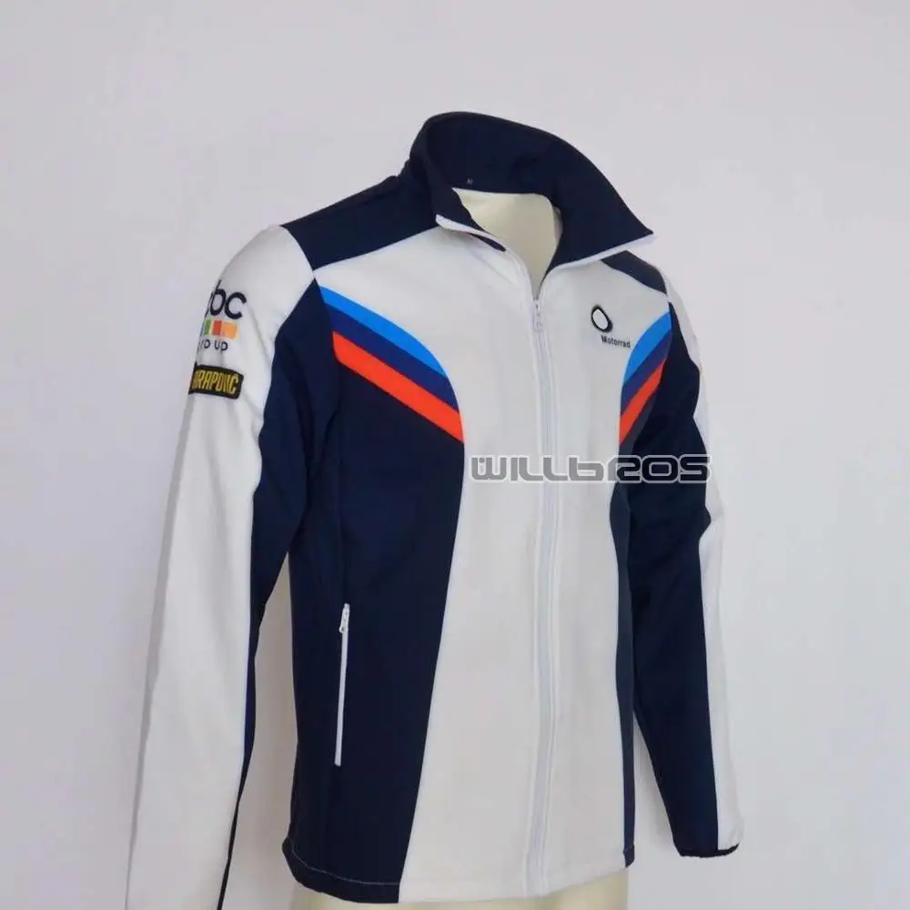 

Motorcycle Motorrad Full Zip Fleece Sweatshirt For BMW WorldSBK Team Racing Cotton Men's Jacket Windproof Waterproof