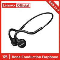 lenovo x4 x5 bone conduction headphone wireless bluetooth earphone 5 0 stereo neck sport headset waterproof earbuds with mic