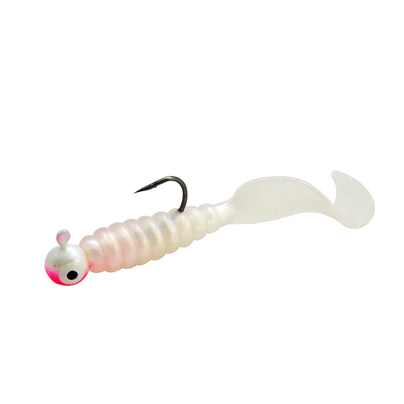 Мягкие приманки 3 5 г Jig Head Рыба 6 см серп хвост искусственные черви партиями по