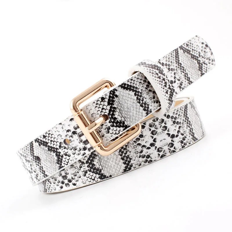 

Length 105 Width 2.3cm New Retro Thin Belt Snake Pattern Women's Belt Jeans Dress Decoration Small Belt for Women