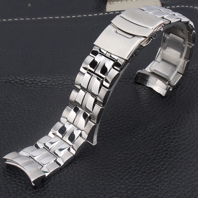 silver Твердые стальные часы аксессуары для мужчин для EDIFICE EF-550D-1AV 22 мм металлический браслет из нержавеющей стали черный водостойкий ремешок - Цвет ремешка: silver