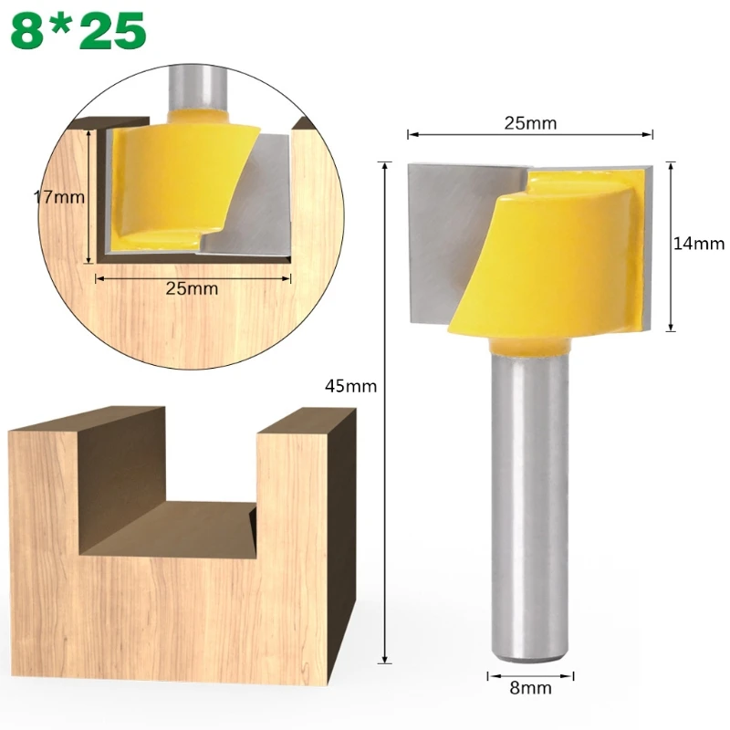 

8mm Shank Bottom Cleaning Router Bit Solid Carbide Engraving Milling Trimmer
