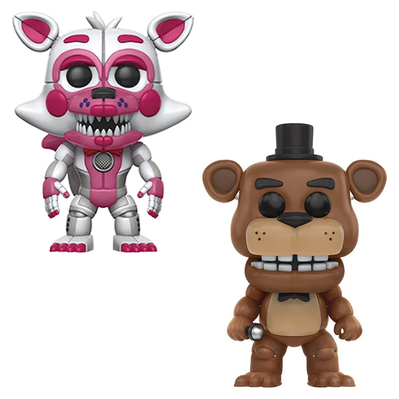 2PCS Игрушки Five Nights At Freddy's, ПВХ, 10 шт., фигурки, куклы-медведи из винила FNAF Бонни и Чика Foxy Freddy Fazbear, кукла - Цвет: 2PCS