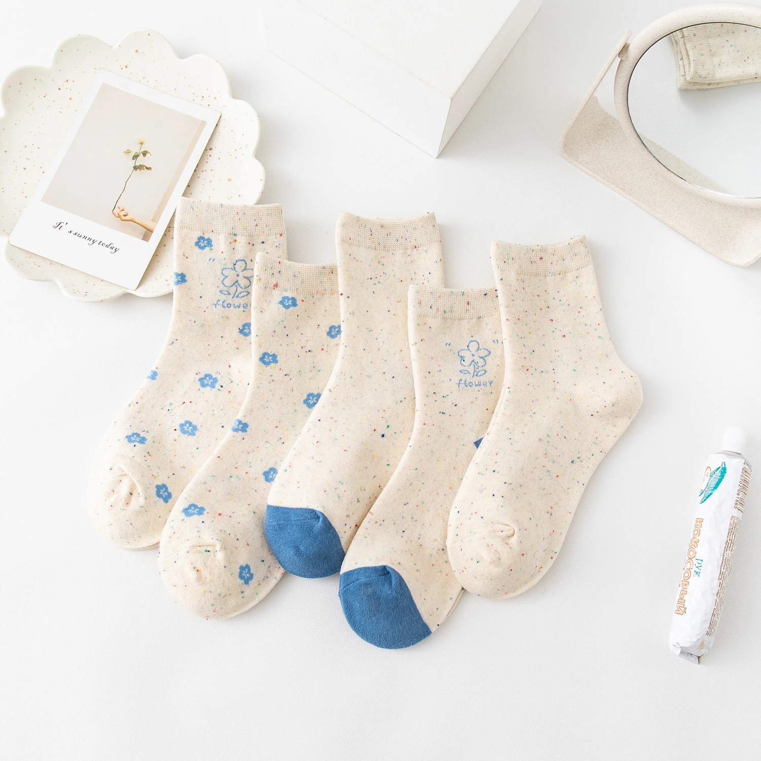 

5 пар, Женские Дышащие носки с узлом