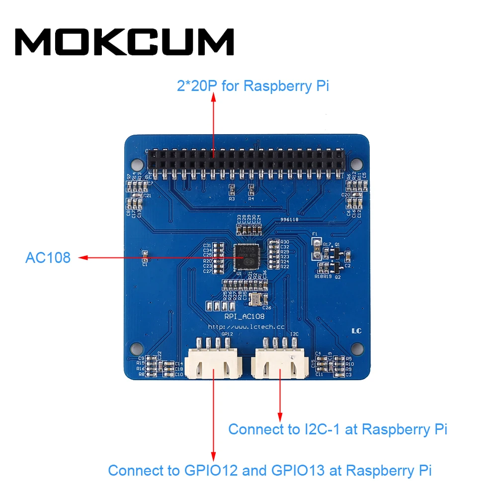 Интеллектуальный аудио декодер AC108 с голосовым распознаванием модуль 12 шт. APA102 RGB