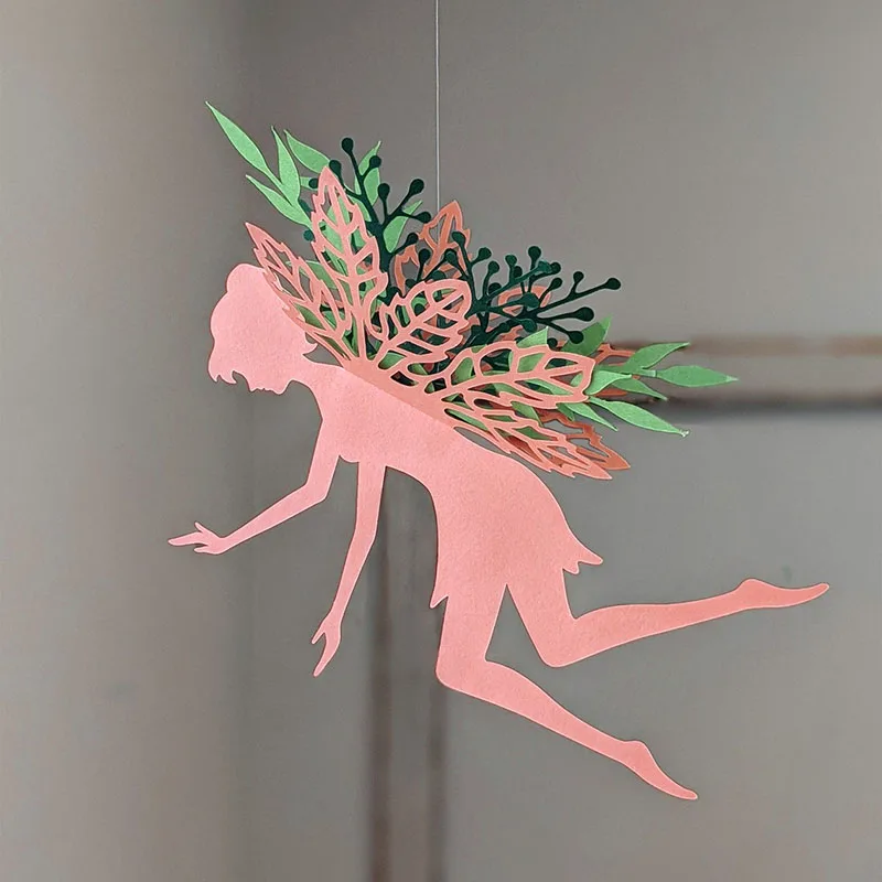 

3D Leaf Wizard Hanging Cutting Dies Set Fairy ornaments Metal Cutting Die For DIY Scrapbooking Gift Card Making Template