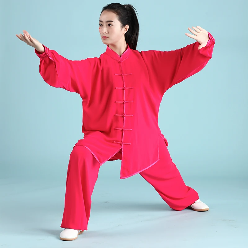 Спортивный костюм унисекс Wushu винтажная однотонная Свободная рубашка с длинным