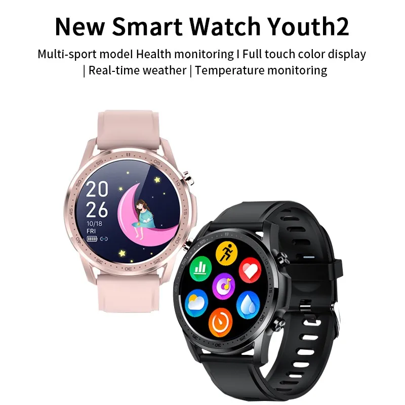

Youth2 Smart Watch Fitness Tracker Body Temperature Heart Rate Monitoring Message Push Waterproof Smart Bracelet Band For Xiaomi