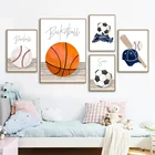 Картина на холсте футбол, баскетбол, бейсбол Golf Sport настенный художественный Декор для дома плакаты и принты картины декор детской комнаты