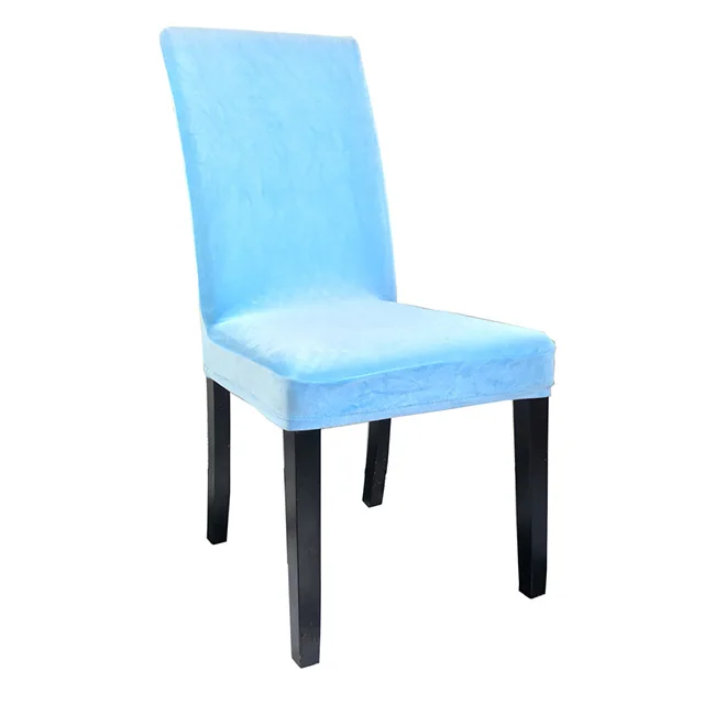 Sky blue Airldianer чехлы на стулья Бархатные эластичные Чехлы для столовой однотонные плюшевые чехлы на стулья из спандекса протектор для дома столовой - Цвет: Sky blue