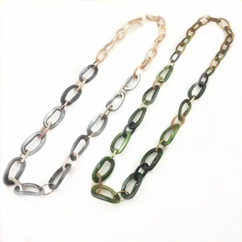 Крупная длинная акриловая цепочка-ожерелье Ограниченная серия дизайнерских