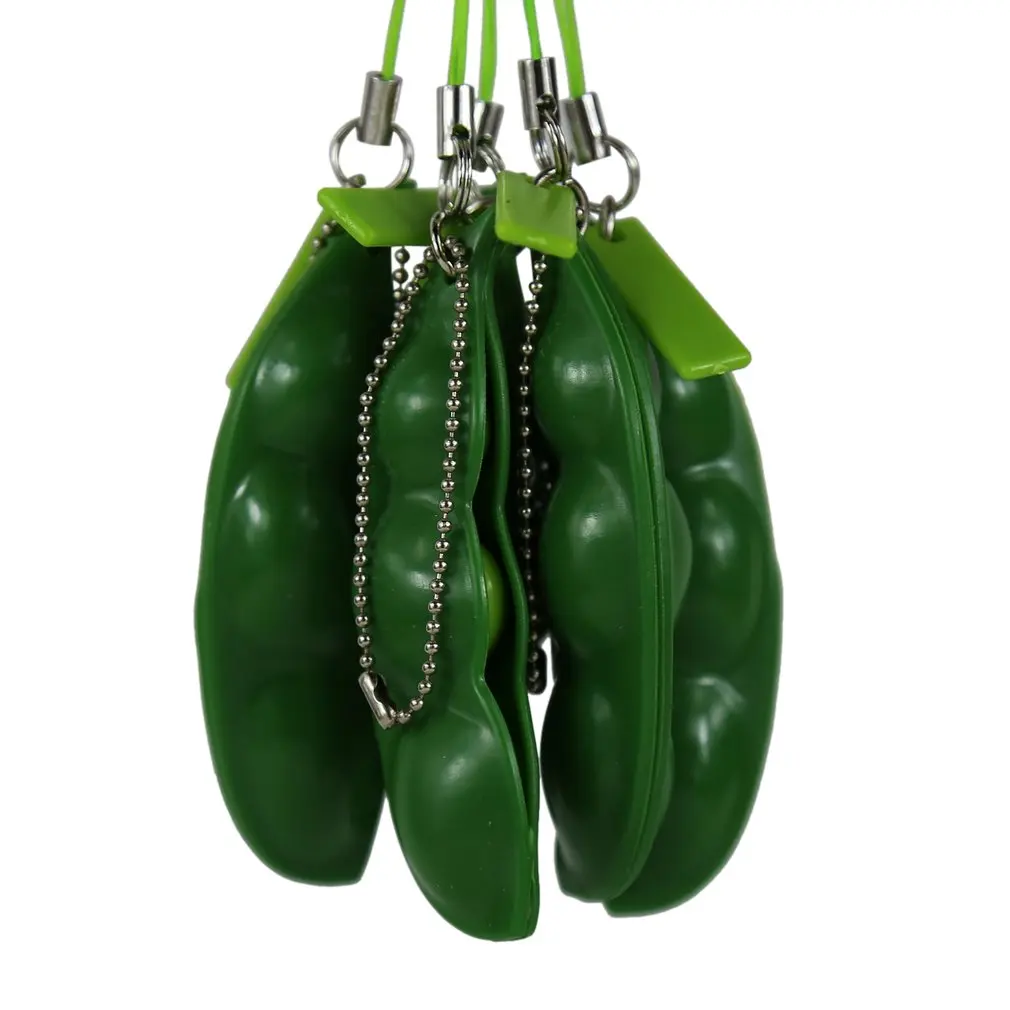1 шт. Забавный Edamame экструзионный горох бобов брелок Забавные игрушки антистресс