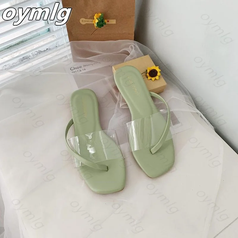 

2021 Solid Color Slippers Women Summer Open Toe Transparent Female Sandals Zapatillas Mujer Casa shoes woman slippers