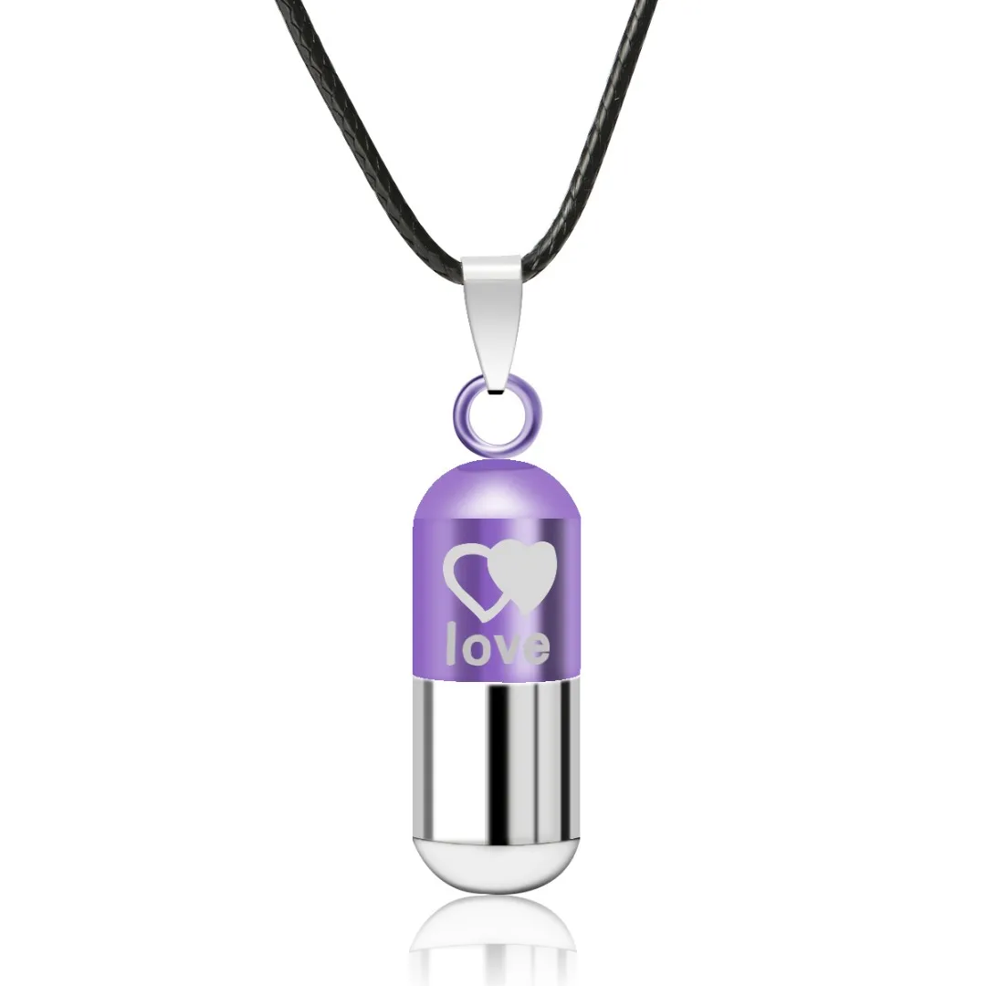 Винтажный держатель для таблеток унисекс коробка духов кожаная цепь Shellhard Love Urn