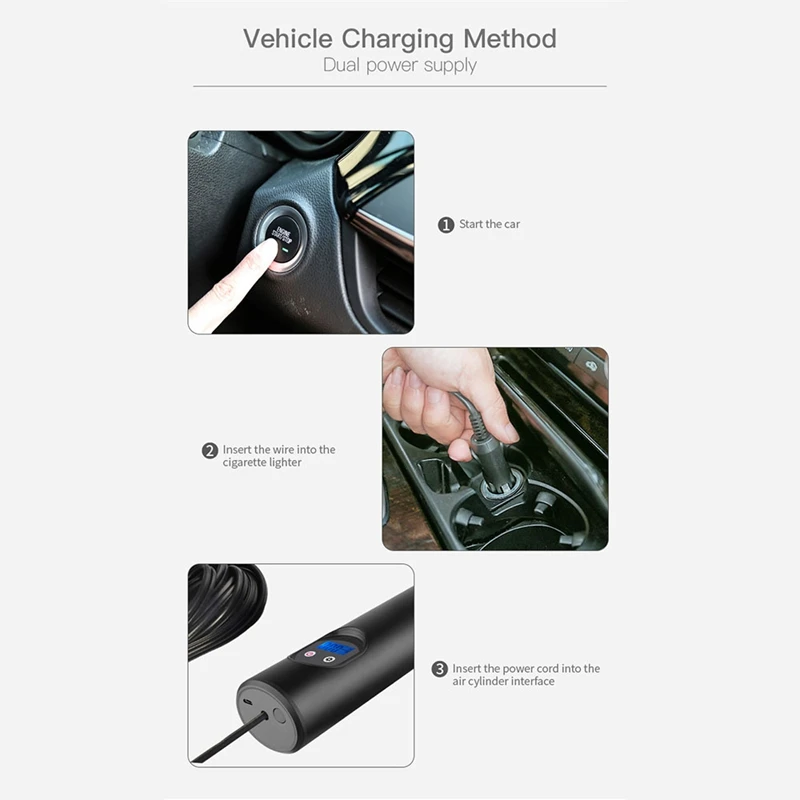 

Car Inflatable Pump 12V Portable Car Air Pumps Electric Tire Inflator Digital for Auto Emergency