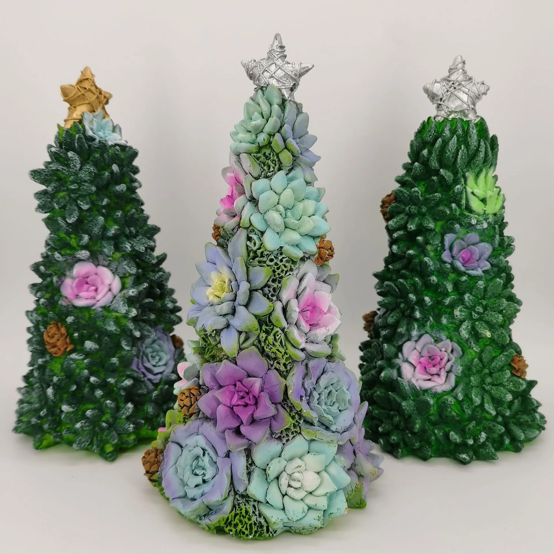 &Aacute;rbol de Navidad suculento, decoraci&oacute;n Artificial de Navidad, 2022 de resina, decoraci&oacute;n del hogar de A&ntilde;o Nuevo, adornos navide&ntilde;os-4