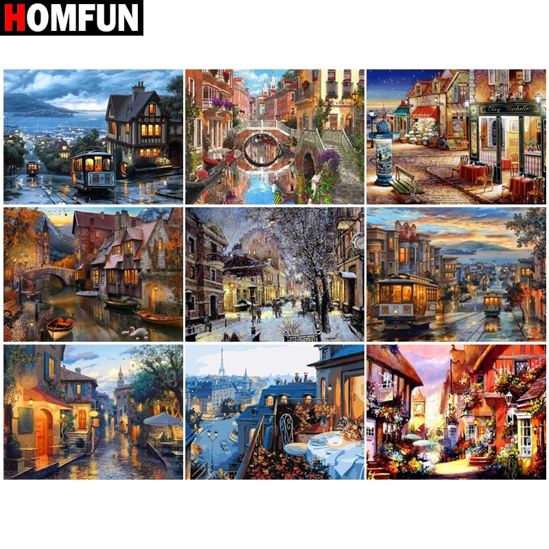 Алмазная живопись HOMFUN Зимний снег вышивка крестиком фото на заказ квадратная