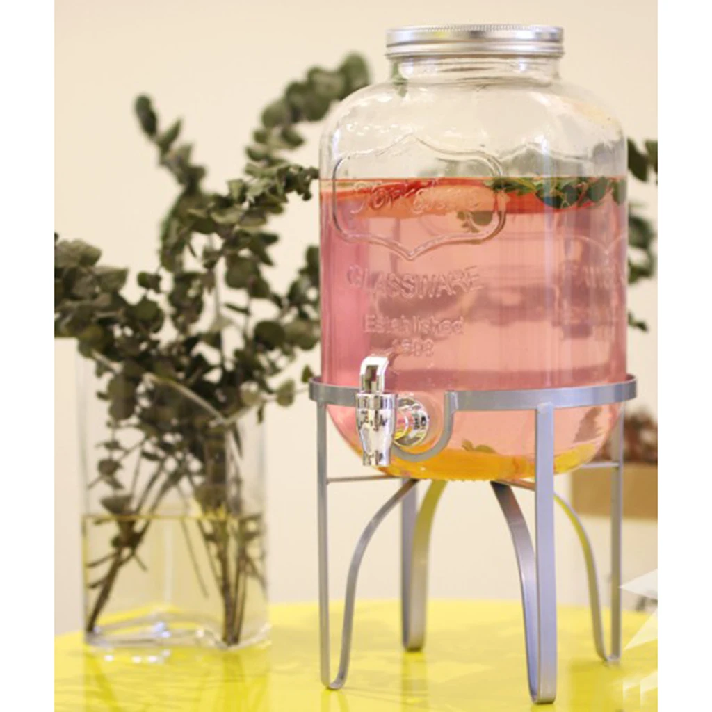 

Vintage Metal Storage Kitchen Tools Organizer Round Stand Jars Drinks Beverage Options Dispenser For Party Bar Pub Celebration