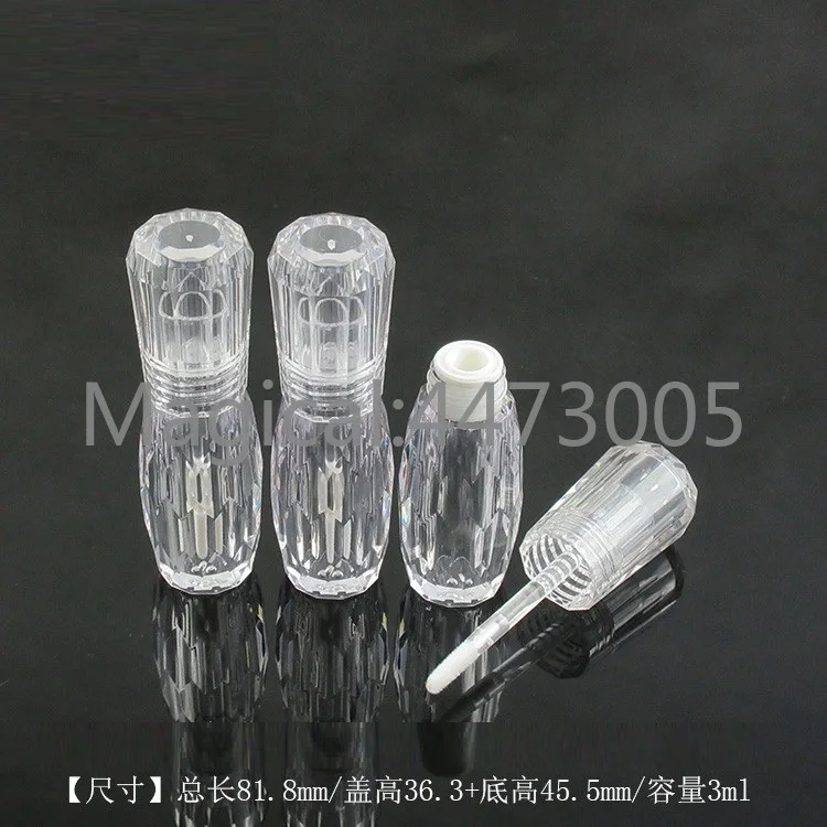 10/30/50/100 piezas de cristal transparente de diamante de brillo de labios botella de esmalte de labios cosméticos 3ml vacíos maquillaje DIY labio glaseado tubo recargable