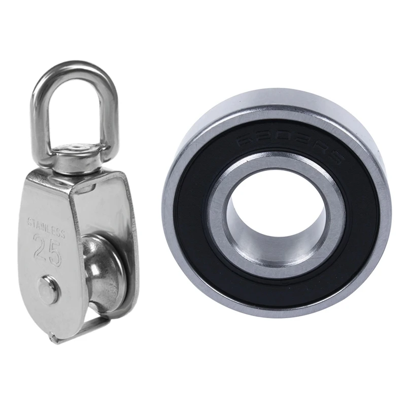 25Mm Rotatable Stainless Steel Wire Rope Single Sheave Pulley Scooter With 1 X Ball Bearing 6202 2RS Groove | Обустройство дома