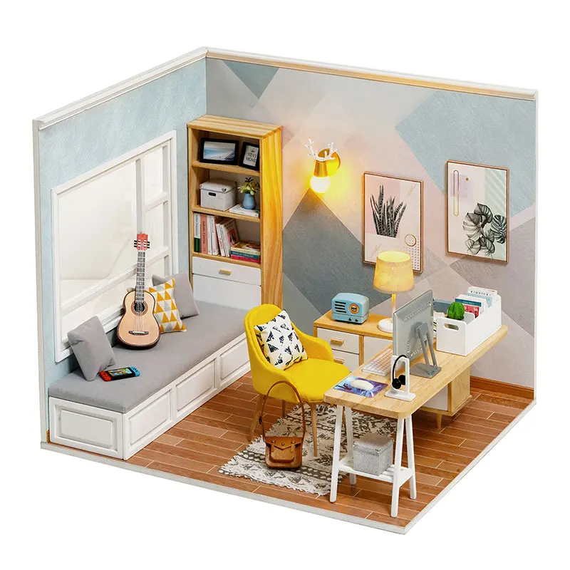 

Mini Landscape Miniature House Doll House Furniture Diy 3D Wooden Miniaturas Dollhouse Toys for Children Birthday Gifts Art Home
