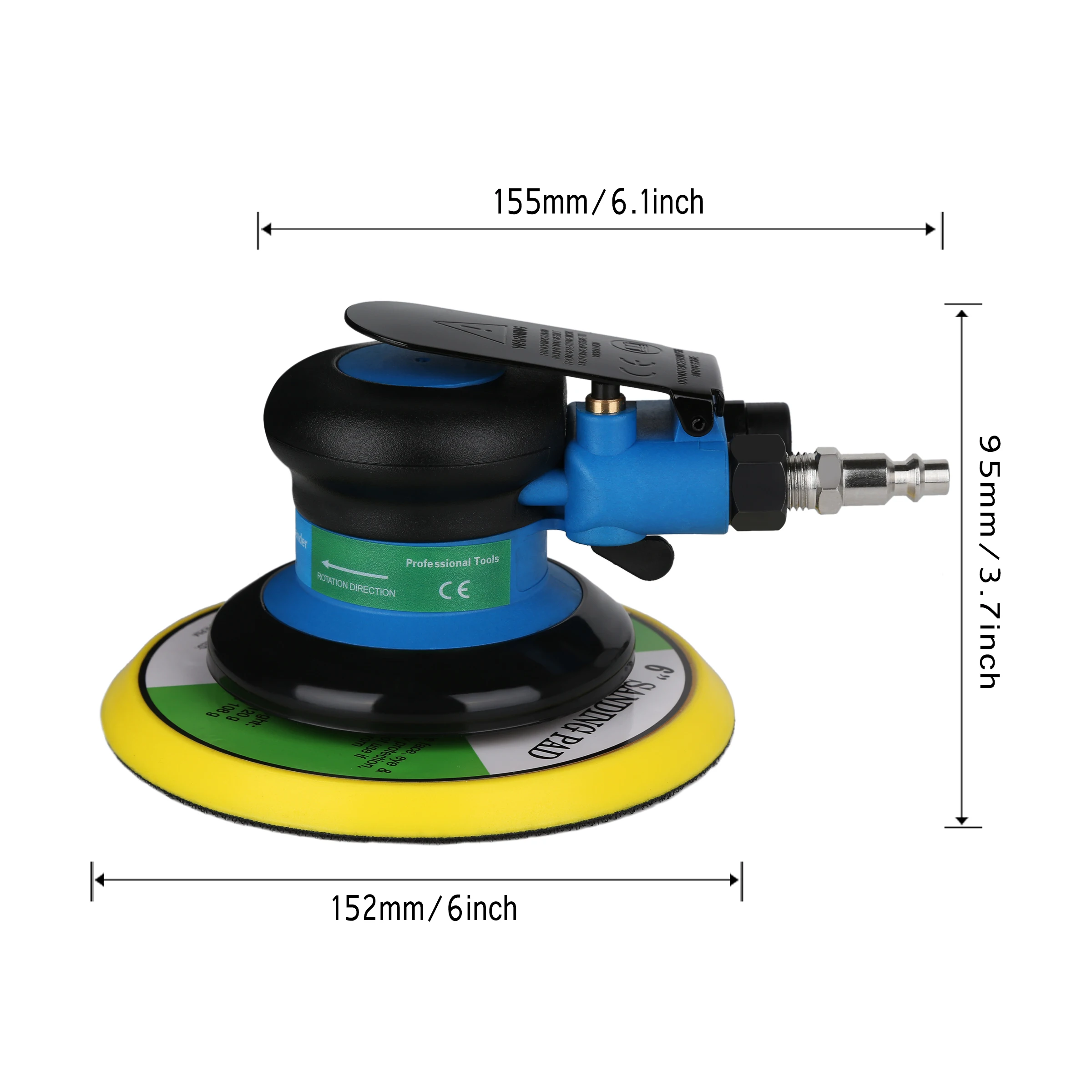 Старый 6 дюймов пневматическая Шлифовальная Машина полировки инструмент для с