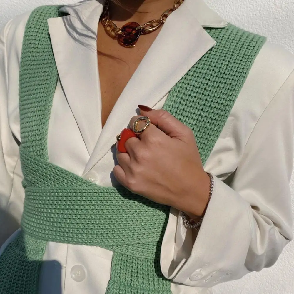 

Fall Winter Knitted Crop Tops Sweaters Sleeveless Pullover Female Bandage Sweater Solid Chic Fashion Top Women