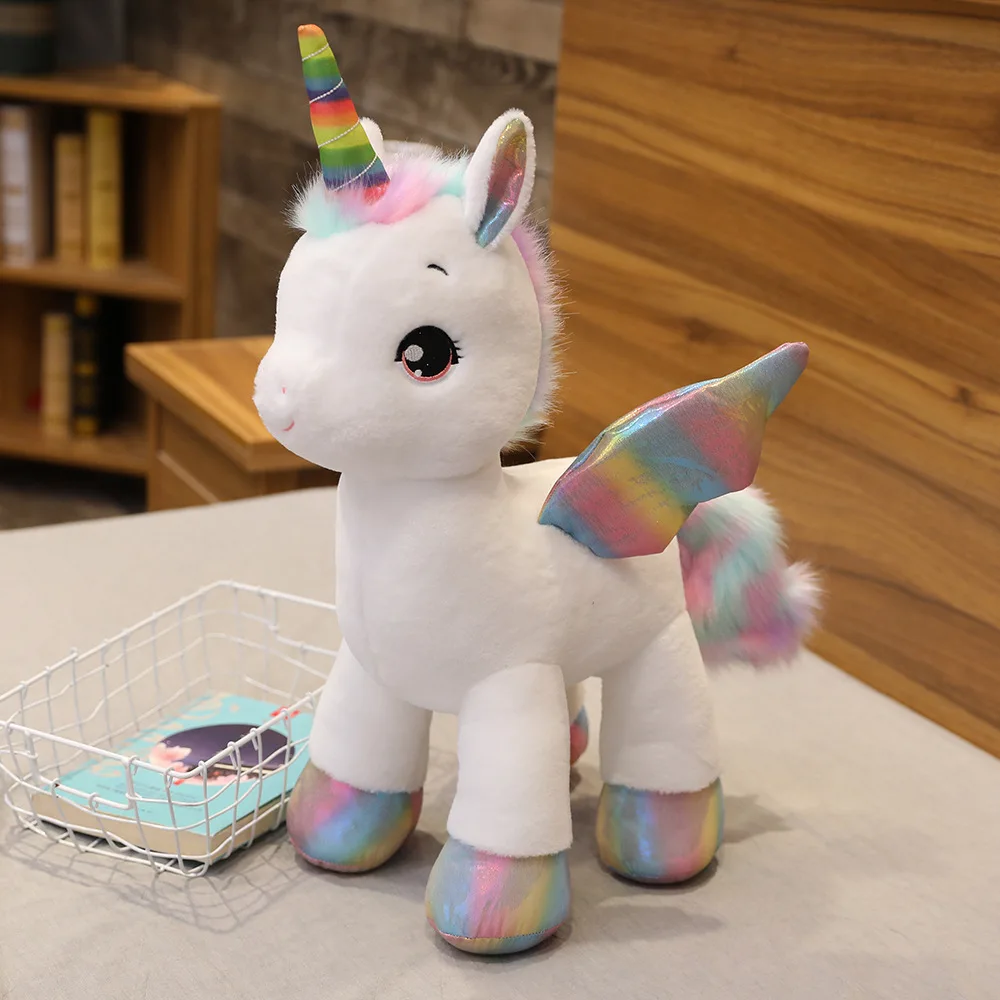 

1 pcs epacket 40-80cm Unicorn Plush Toy Soft Stuffed Rainbow Unicorn Doll Animal Horse Toy High Quality Gifts for Children Girls