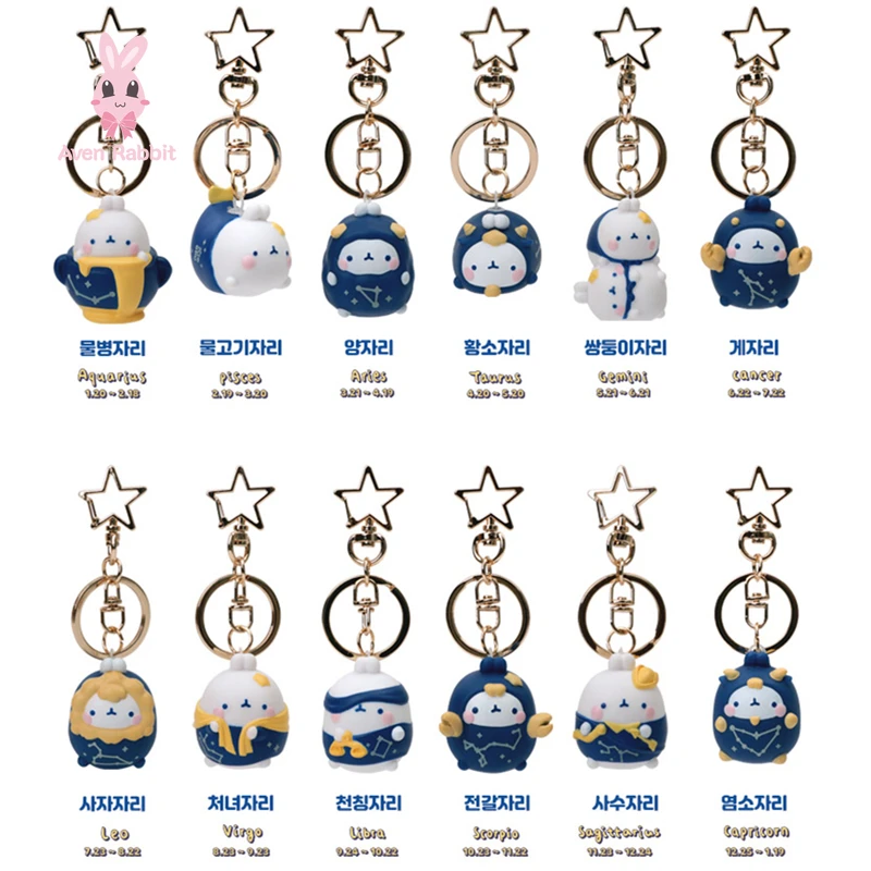 

MOLANG Twelve Constellation Rabbit Keychain Blind Box Toys Korea Guess Bag Caja Ciega Blind Bag Toy for Girl Figures Cute Model