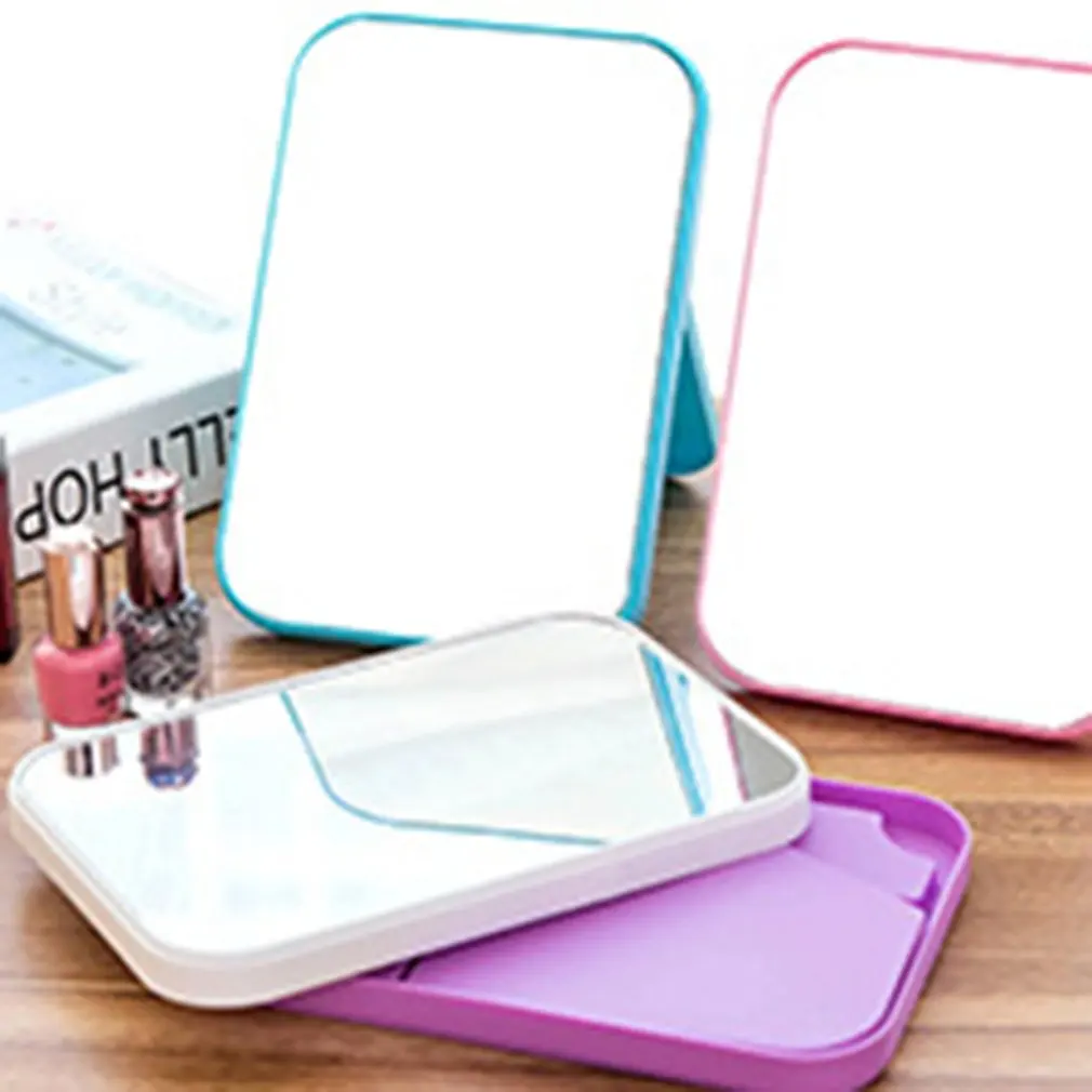 Simple Rectangular Desktop Mirror HD Makeup Mirror Desktop Dressing Mirror Folding Portable Makeup Mirror