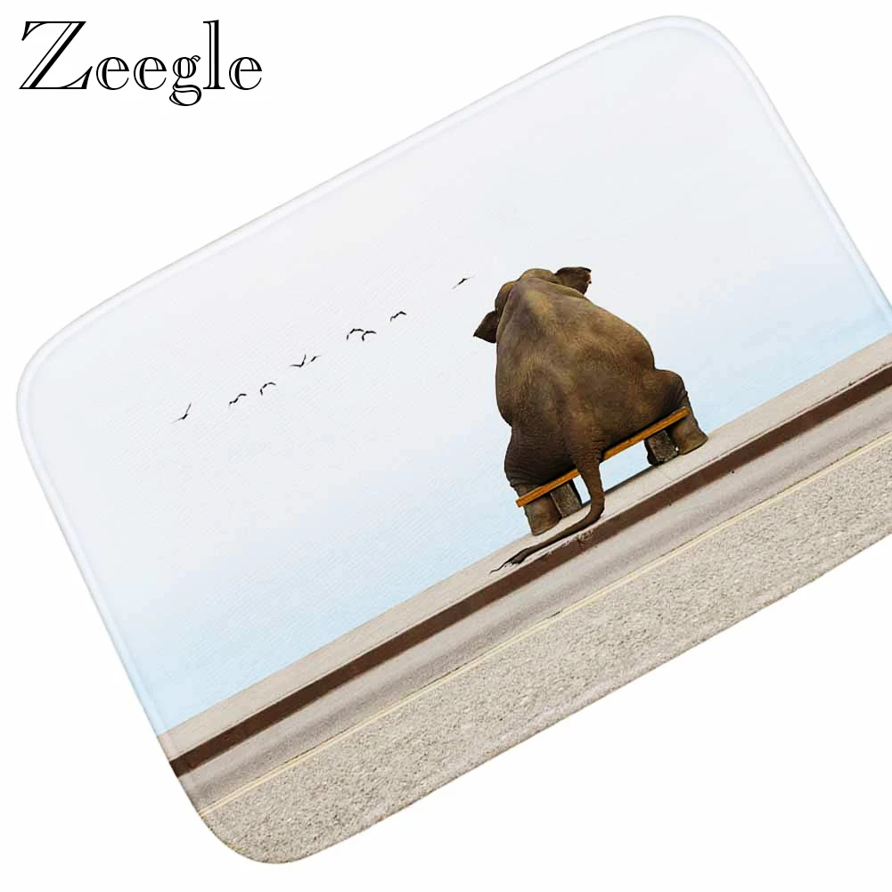 Zeegle коврик с принтом животных удобный для гостиной нескользящий мягкий входной