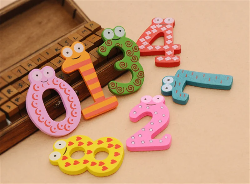 10 шт./компл. Детские цифры магниты на холодильник фигурки математика деревянные