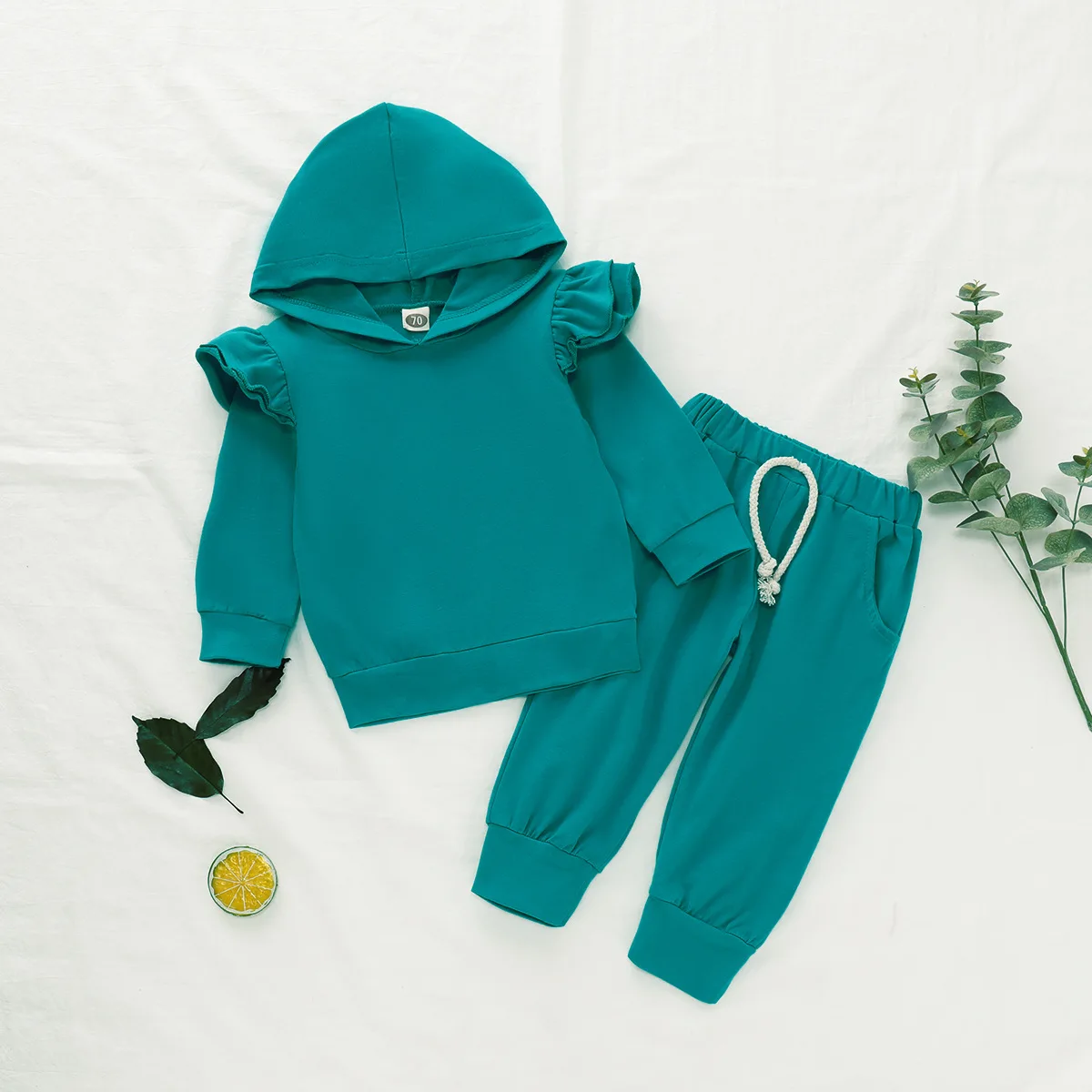 Детские комплекты красный однотонный детский Модный свитшот + штаны костюм из