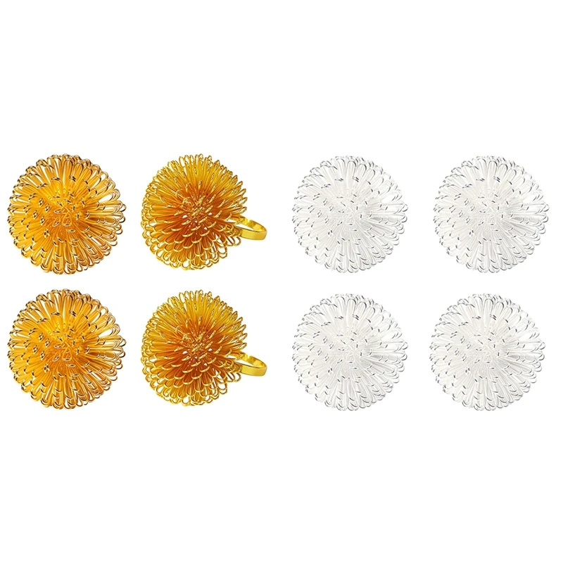 

Набор из 4 колец для салфеток, кольцо-держатель для салфеток с цветочным рисунком сосны, кольцо-пряжка для салфеток для стола, фермерский вен...