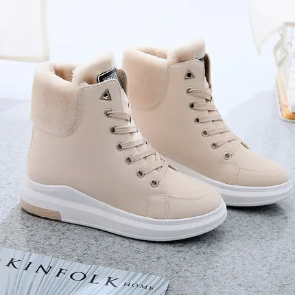 Snow boots 2019 women's new winter cotton shoes with velvet thickened bottom student thermal INS medium tube short | Обувь