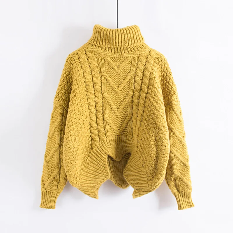 loose collar sweater female short bat sleeves wind rough woolen coat thickening | Женская одежда