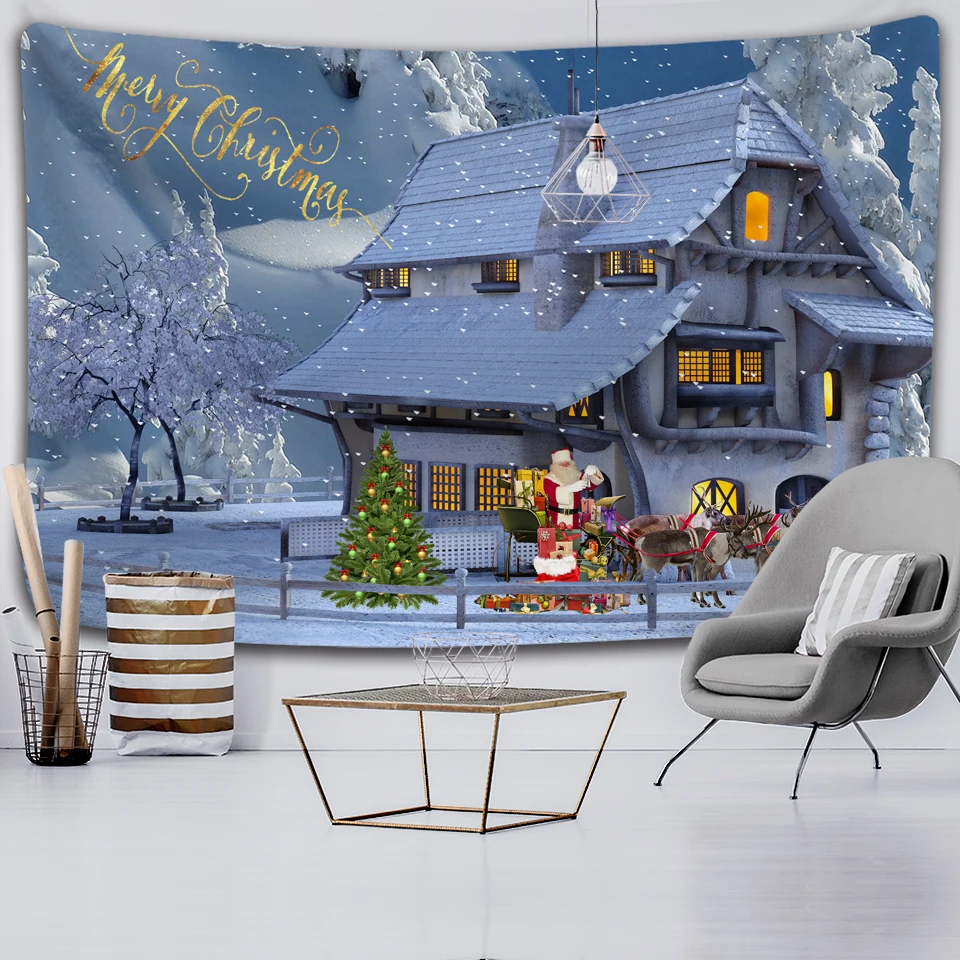 Рождественский гобелен рождественские художественные украшения Рождественское