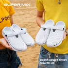 Сандалии пляжные унисекс, удобная быстросохнущая обувь для женщин, Нескользящие, на толстой подошве, деревянные шлепанцы с