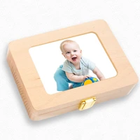 wooden photo frame fetal hair deciduous tooth box newborn baby souvenirs gift