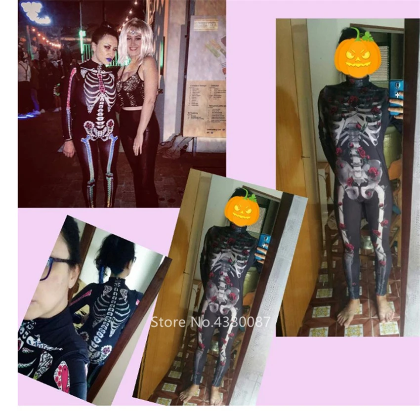 Женский карнавальный костюм День мертвых скелетов ведьмы на Хэллоуин вечерние