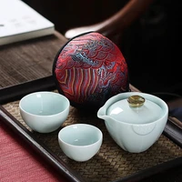 japanese ceramic tea cup travel include 1 pot 2 cup high quality elegant gaiwan beautiful easy teapot kettle kung fu teaset 2021