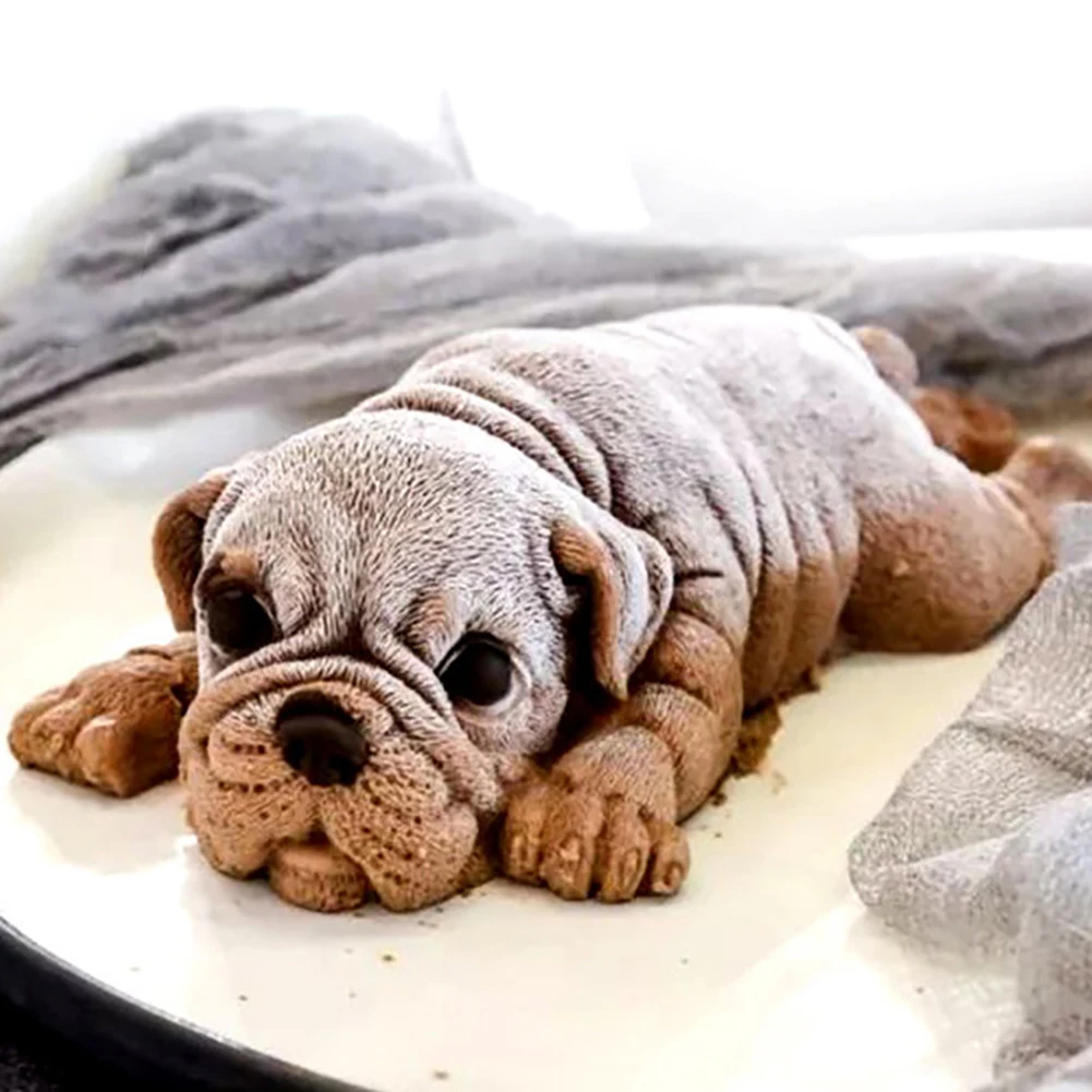 3D шарпей собака силиконовый мусс торт мороженое пудинг плесень взрыв охлаждения