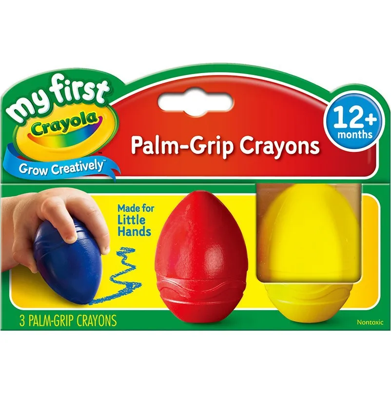 Crayola CHILDREN'S SERIES 3 Color Egg-Shaped Crayon Children Graffiti Painted Brush 81-1345