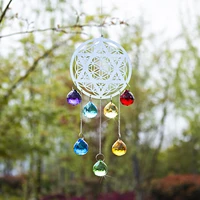 hd window crystal flower of life hexagram suncatcher chakra healing reiki ornament rainbow maker home garden decor collection