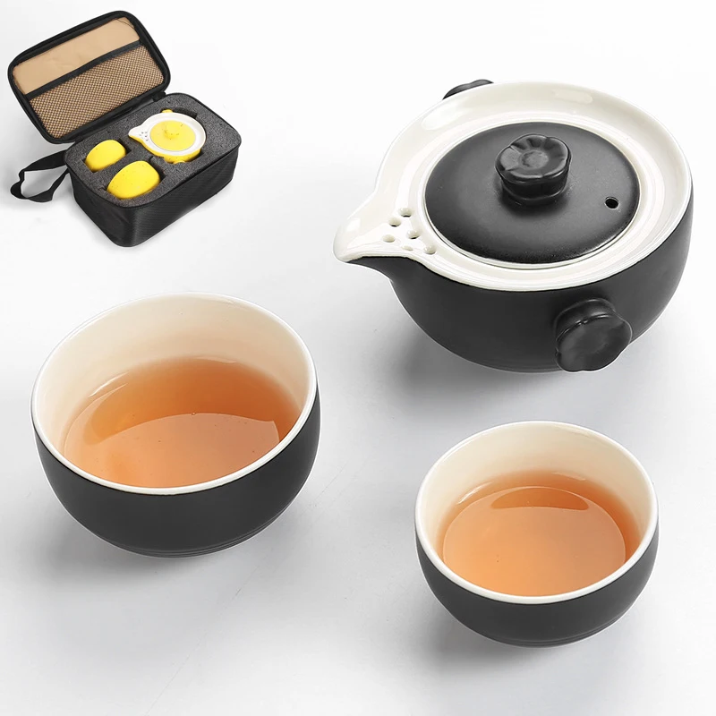 Кунг-фу Gaiwan Чайник Чай чашка для путешествий Чай комплект включает 1 баночка 2 чашки Личный кабинет Путешествия Портативный Чай посуда сумка