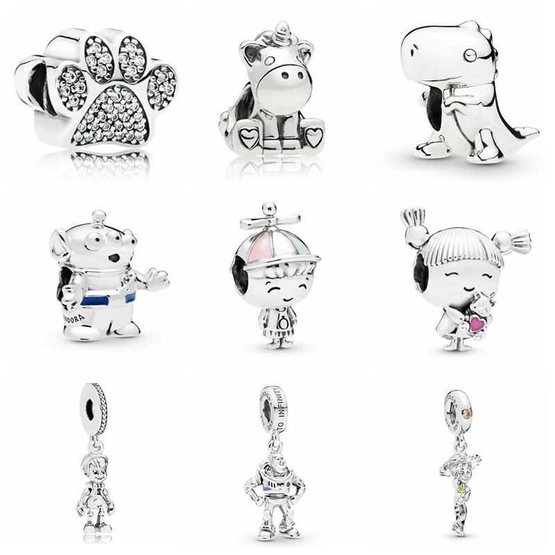 

Hot Sale Women Fashion Jewelry Bear Paw Unicorn Charms 925 Sterling Silver Boys and Girls Beads for DIY Original Bracelet
