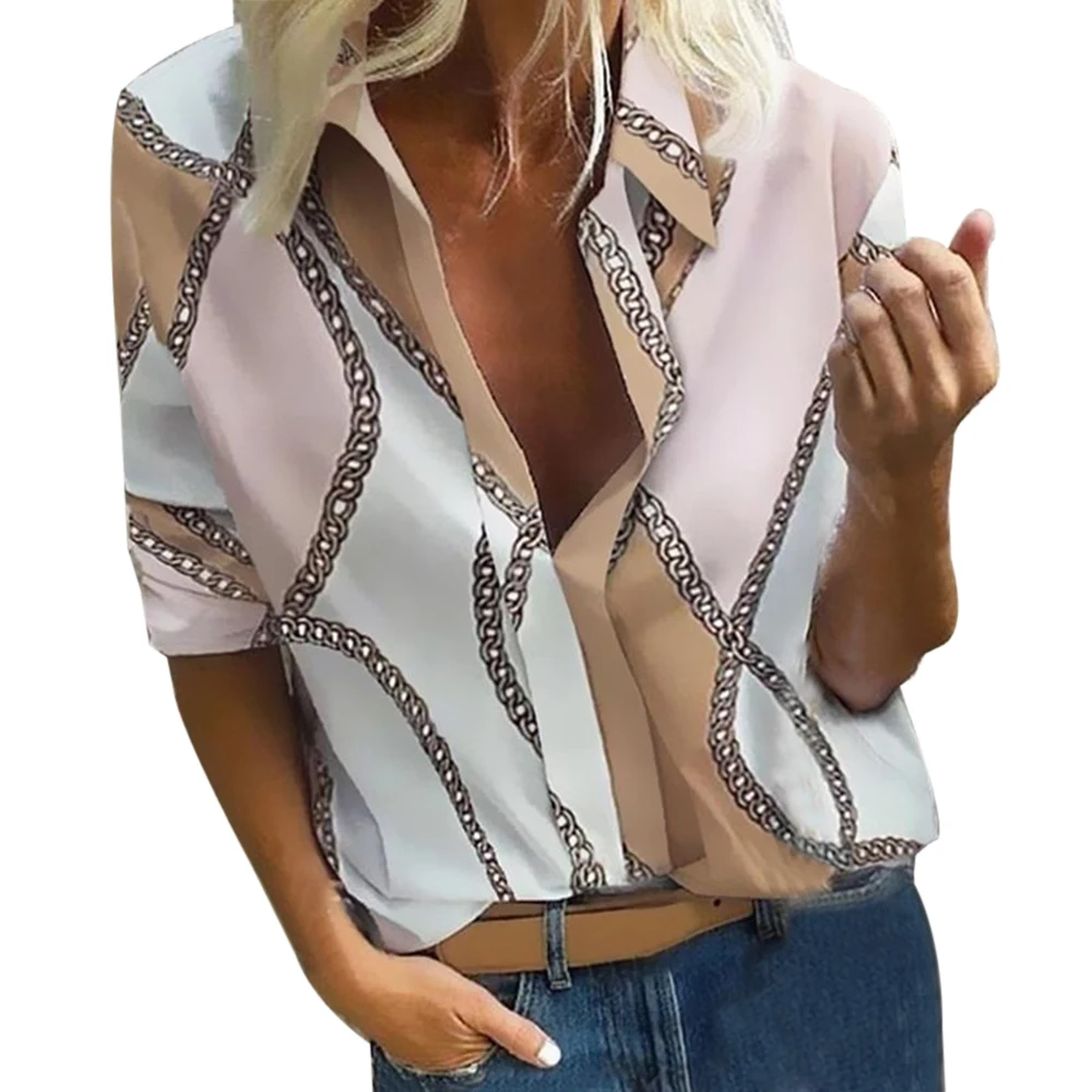 Khaki Style 3 Богемная блузка с принтом в горошек, женские блузки, повседневные Осенние Топы, женская рубашка размера плюс 5XL, гавайская рубашка - Цвет: Khaki Style 3