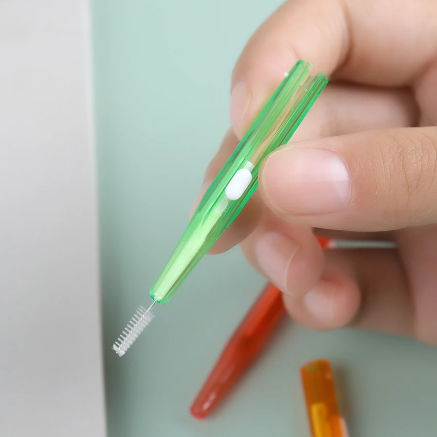 Гигиена полости рта двухтактная межзубная щетка для взрослых 10 шт. зубная нить